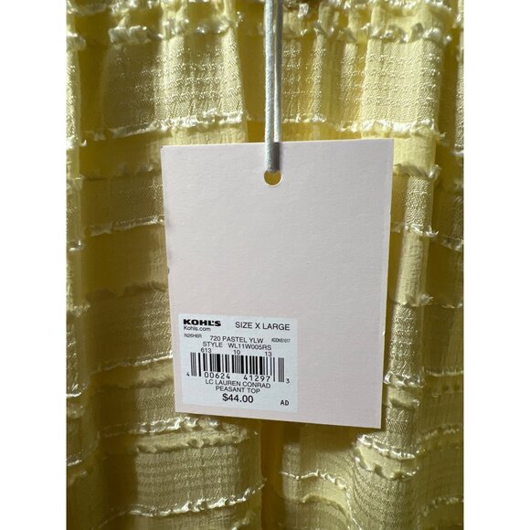 Lauren Conrad Pale Yellow Textured Blouse Size XL - Picture 5 of 9